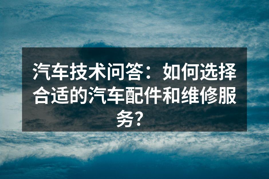 专业的汽车维修服务